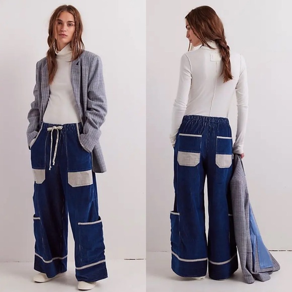 NWT Free People Amethyst Wide Leg Corduroy Jeans Pants